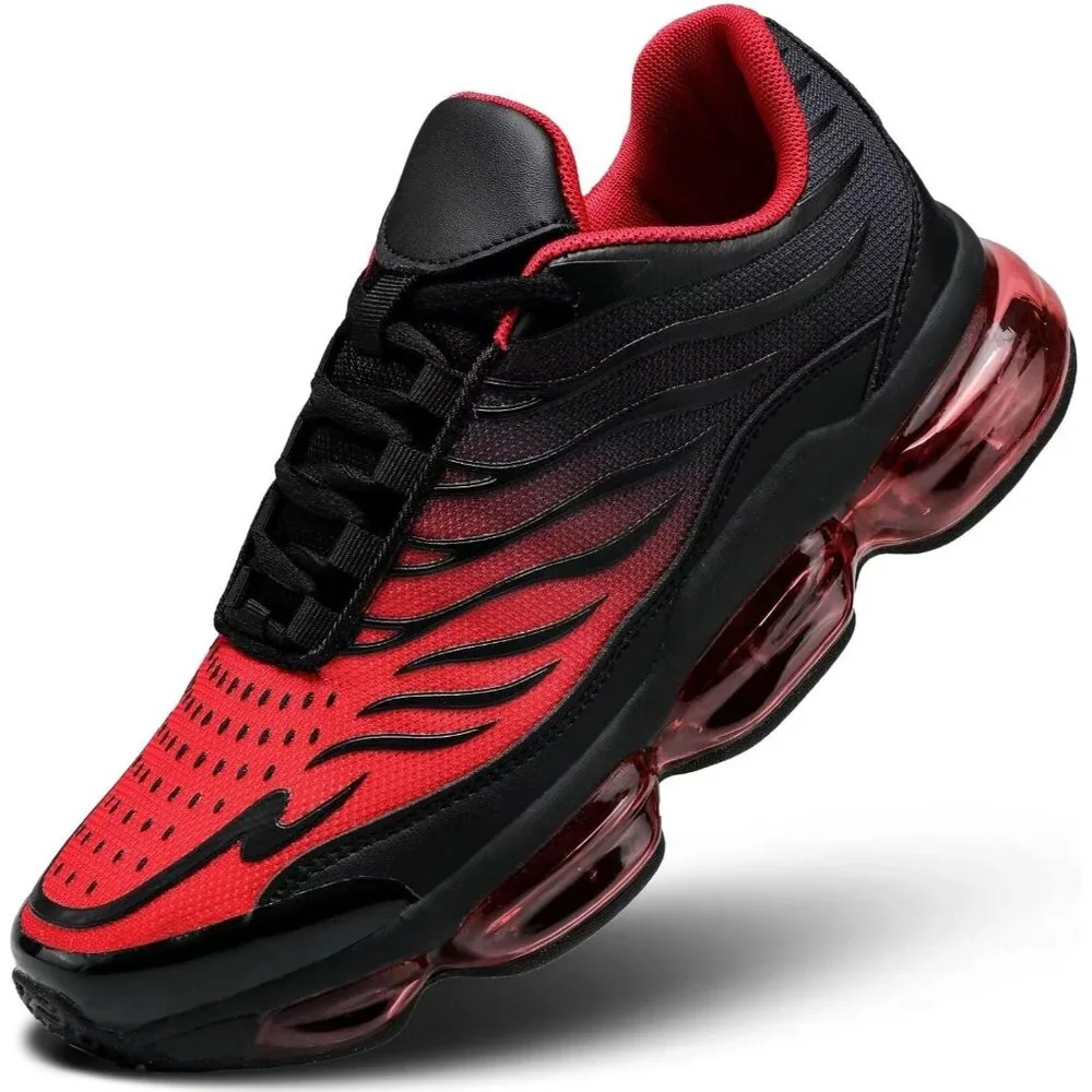 Men's Red Running Shoes Non Slip Workout Casual Sport Fitness Cross Trainers - Picture 1 of 7